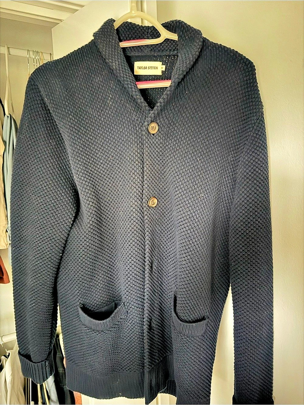 Taylor Stitch The Crawford Sweater Cardigan Navy